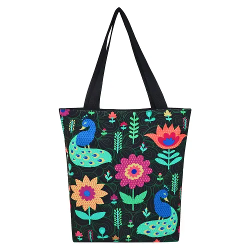 Sabhyata Peacock Design ST150-09 Tote Bag (Green)