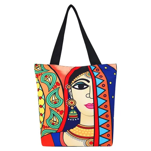 Sabhyata New Dulhan Design ST150-10 Tote Bag (Orange)