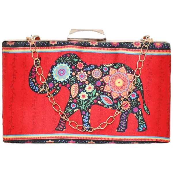 Sabhyata Elephant Design Wallet (SS18-04) - Red