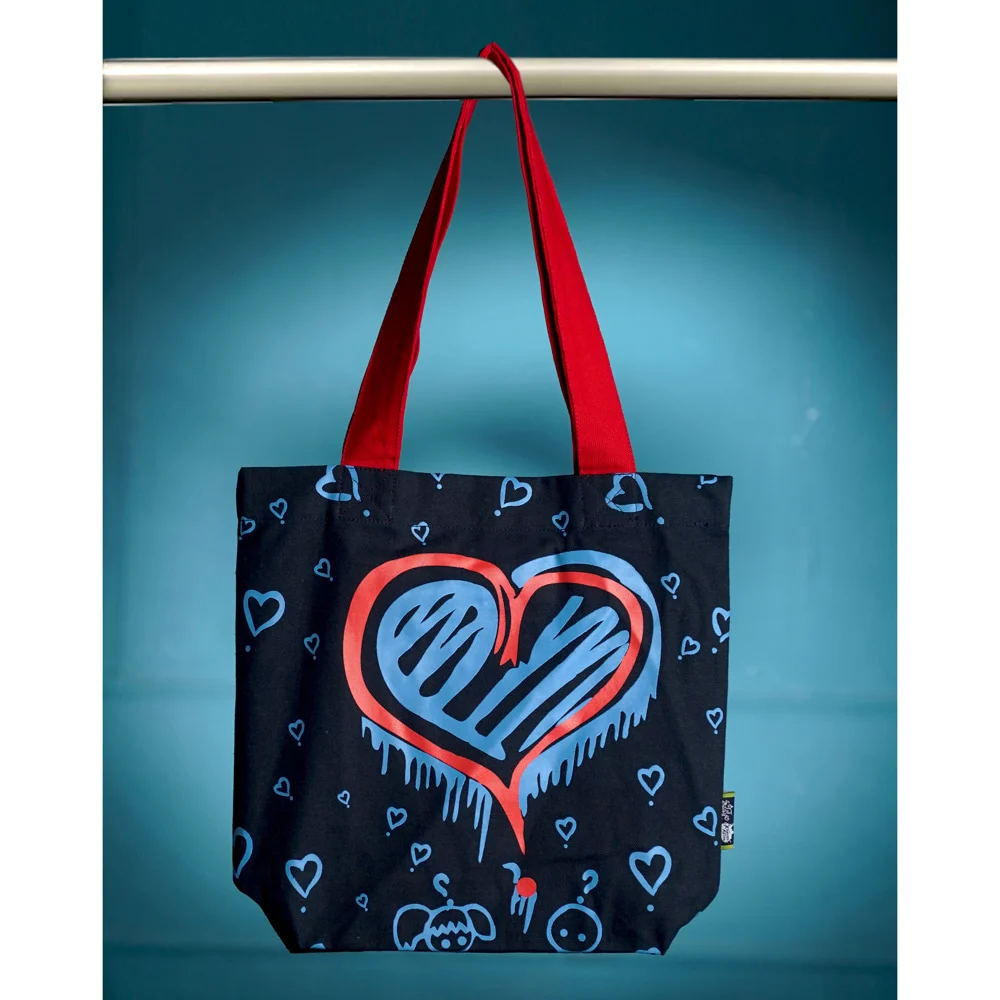 Kanvas Katha Printed Tote Bag (11) - Navy Blue