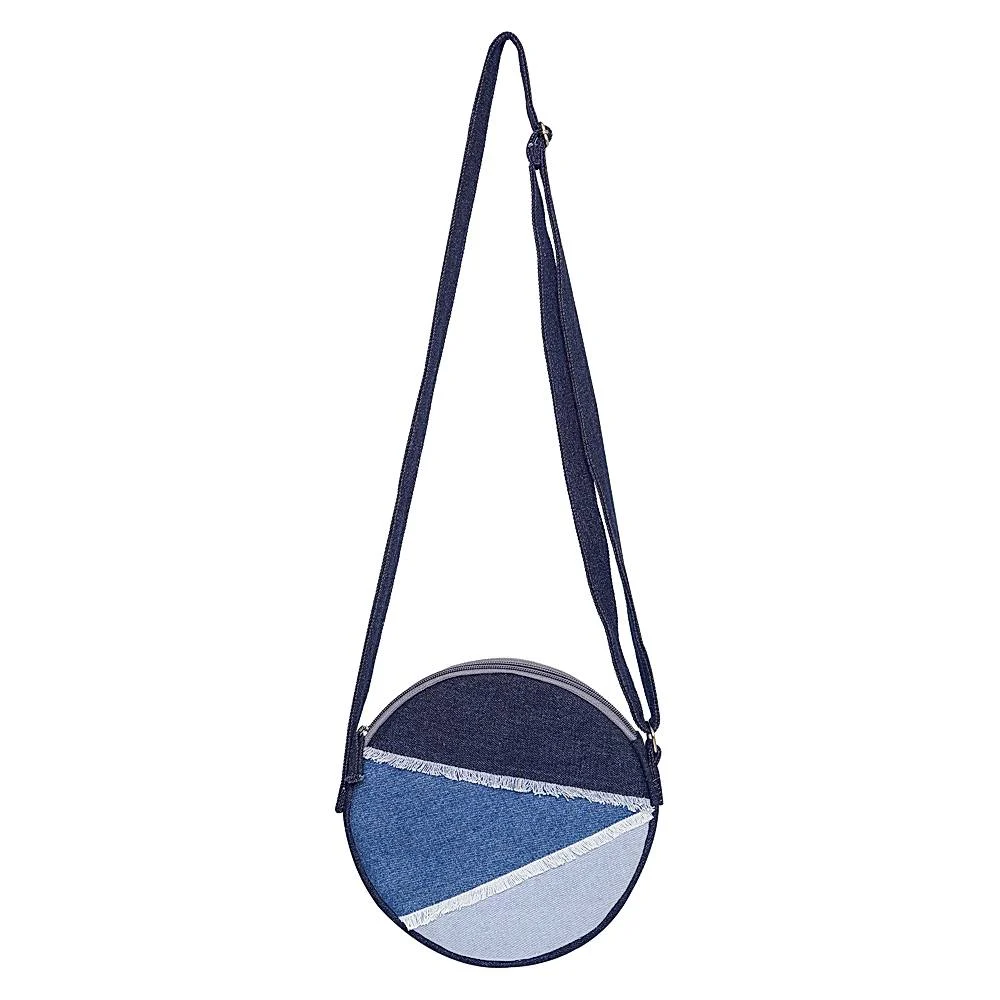 The Purani Jeans Denim Round Sling Bag - Blue