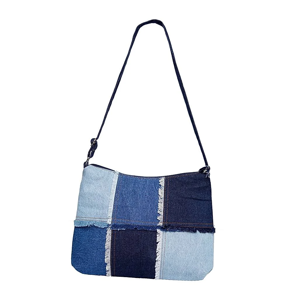 The Purani Jeans Denim Square Tote Bag - Blue