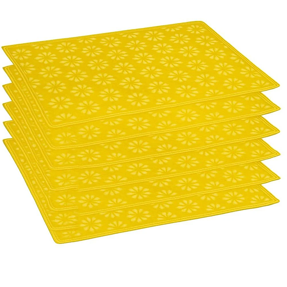 VAA Floral Saree Cover (Yellow) 42×35 cm - Set of 6