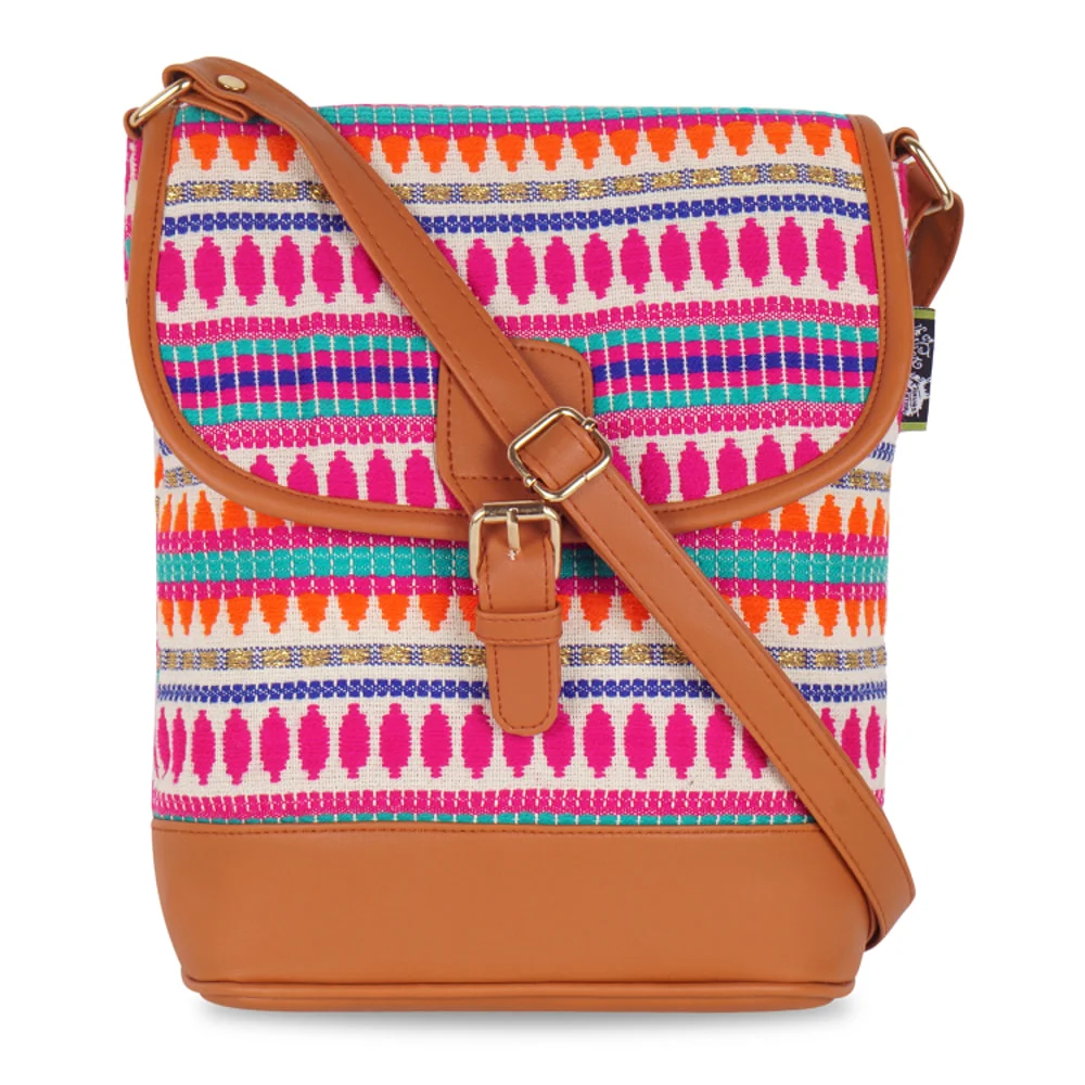 Kanvas Katha Sling Bag (KKRJQ040) - Multicolour