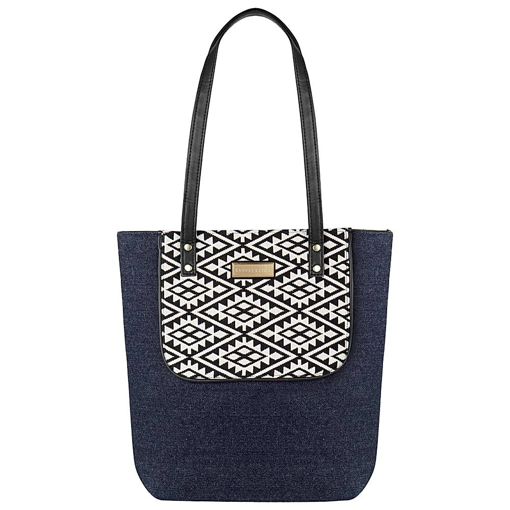 Kanvas Katha Tote Bag (KKFSO010) Dark Blue