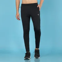 Technosport Slim Fit Men's Basic Trackpant (Black) - M