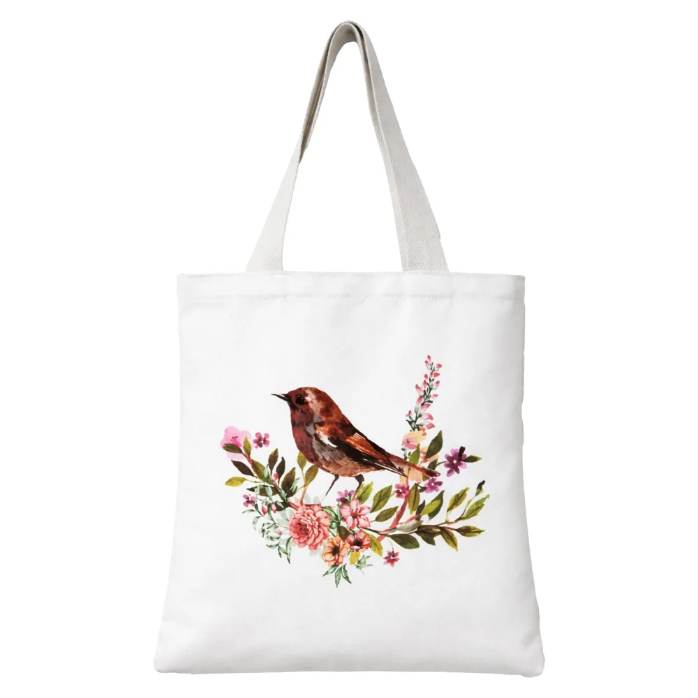 Prahilux Floral Bird Printed Tote Bag (TBG048)