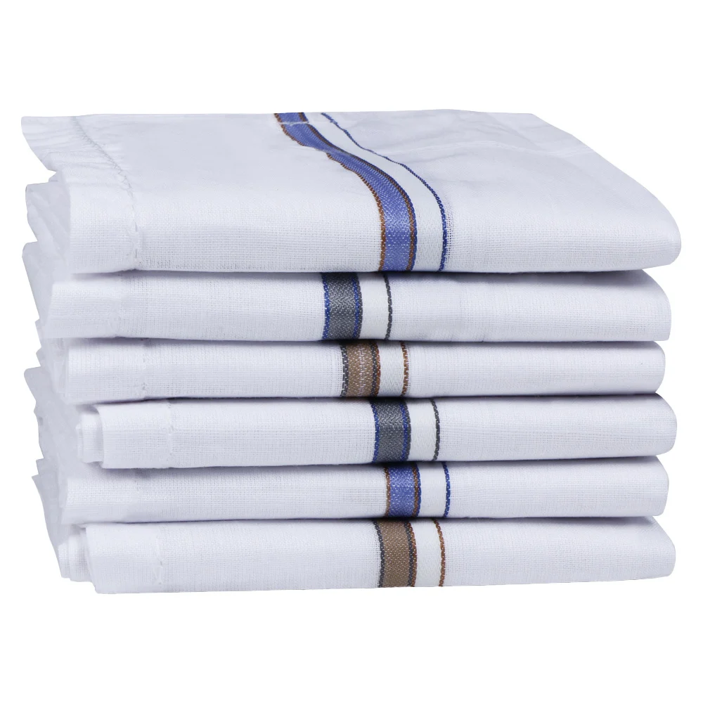 Crossline Cotton Men's Hanky (White) D1