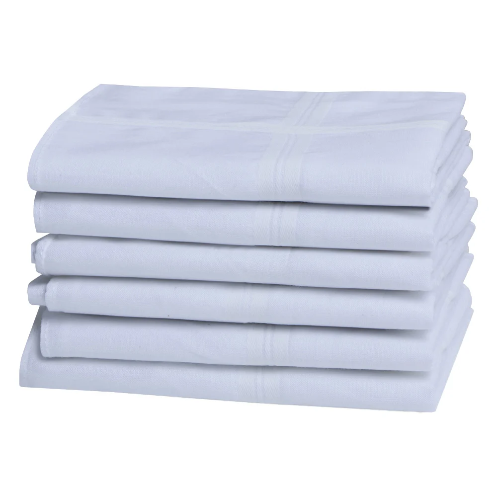 Crossline Cotton Men's Hanky (White) D2