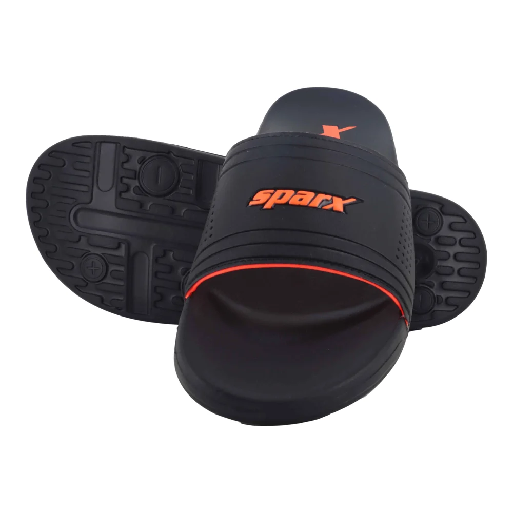 Relaxo Sparx Men's Slider SFG 144 (Black & Orange)