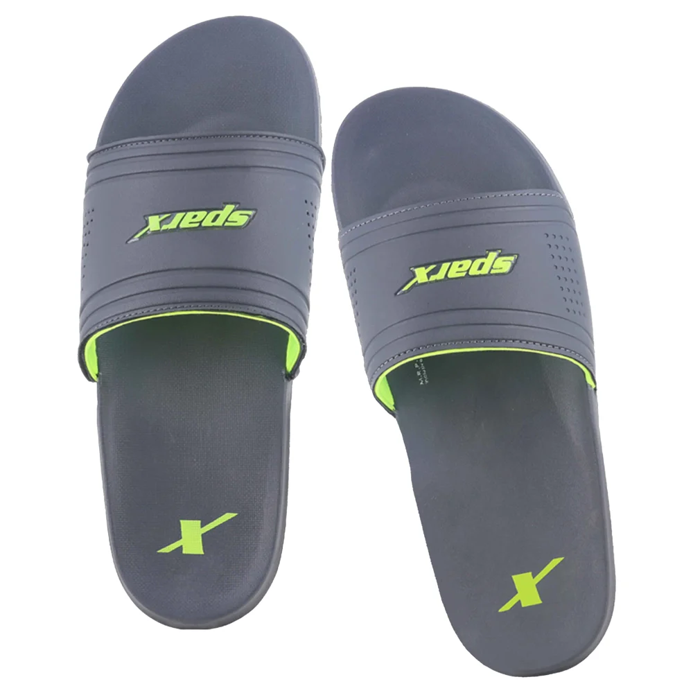 Relaxo Sparx Men's Slider SFG 144 (Dark Grey & Green)