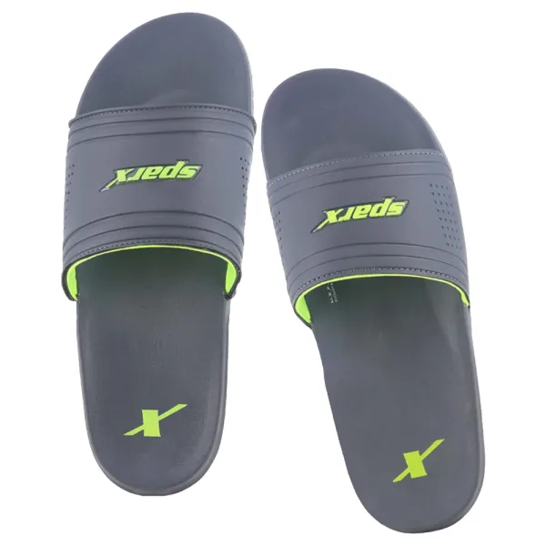 Relaxo Sparx Men's Slider SFG 144 (Dark Grey & Green)