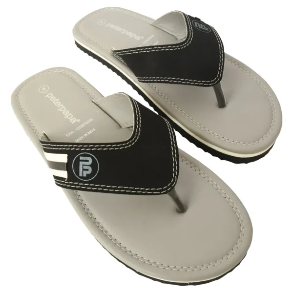 Peterpapa Men's Eva Sporty NUBUC Slipper (Black & Grey)