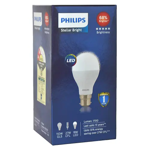 Philips White LED Bulb B22 6500K