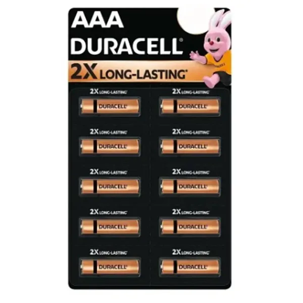 Duracell Alkaline AAA Battery - 10 Pieces