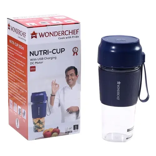 Wonderchef Nutri Cup Portable USB Charging Blender (Blue) - 300 ml