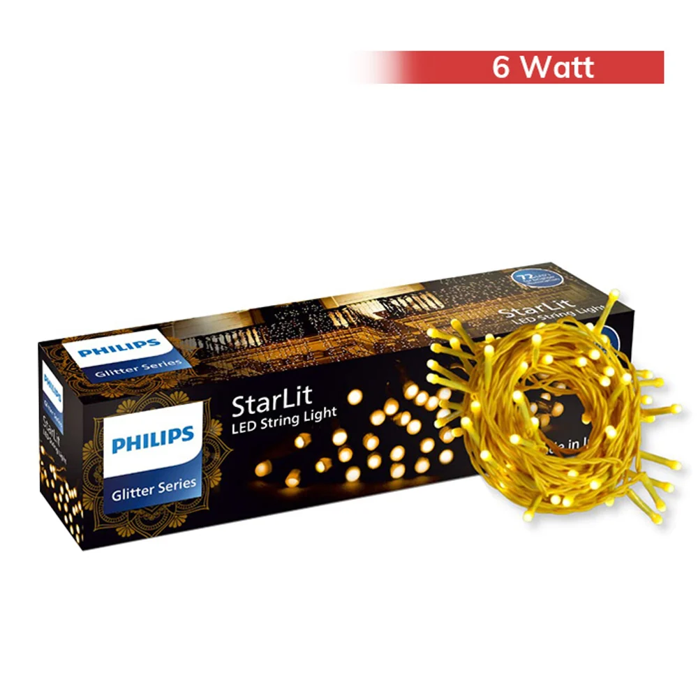 Philips 72 LED 6W String StarLit LED Light (Warm White) - 12 Meter