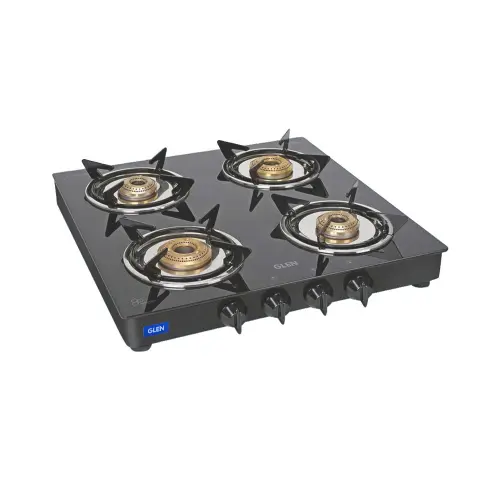 Glen Glass Top LPG Stove 1040 XL Junior Brass Burner - Black