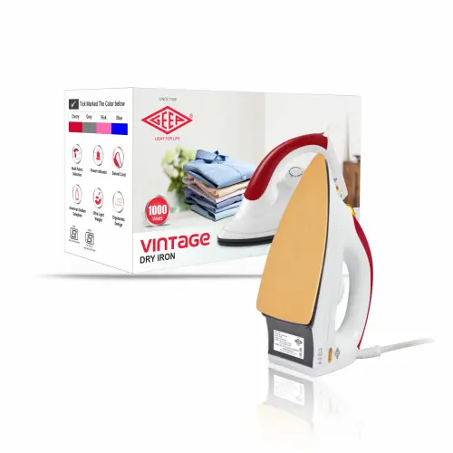 Geep Vintage Dry Iron - Cherry Red (1000 W)
