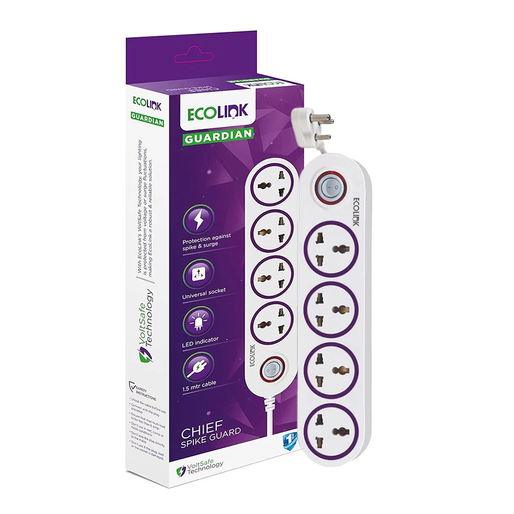 Ecolink By Philips 4Way Guardian Chief Spike Guard (Lenth-1.5M) White