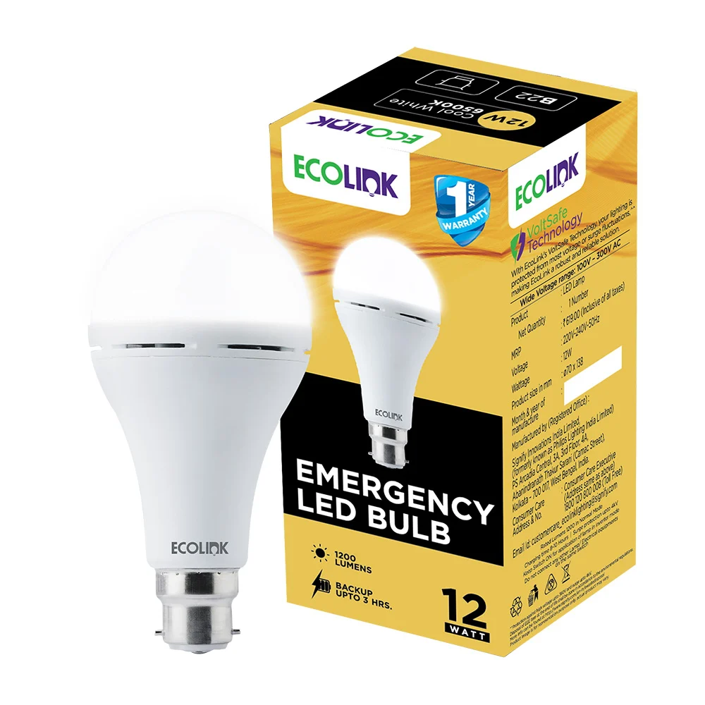 Ecolink By Philips Emergency B22 Led Bulb White 12 W