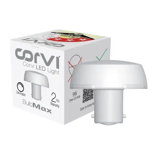 Corvi LED Bulb 9W Output From 6W Compact Dimmable - Milky White