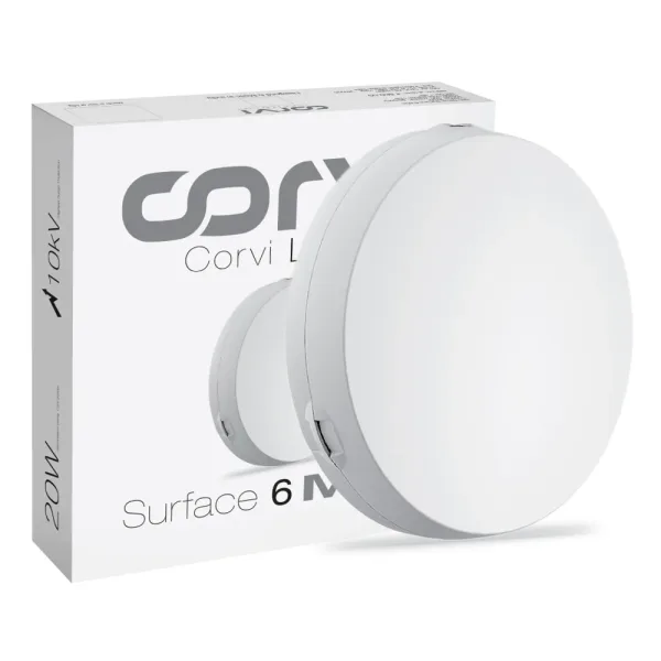 Corvi Led Light Surface 6 Round 15W (Slim Driverless Dimmable Full Glow) Milky White
