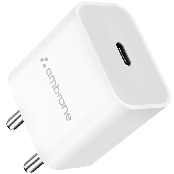 Ambrane Raap M20 C Type Wall Charger (White) - 20 W