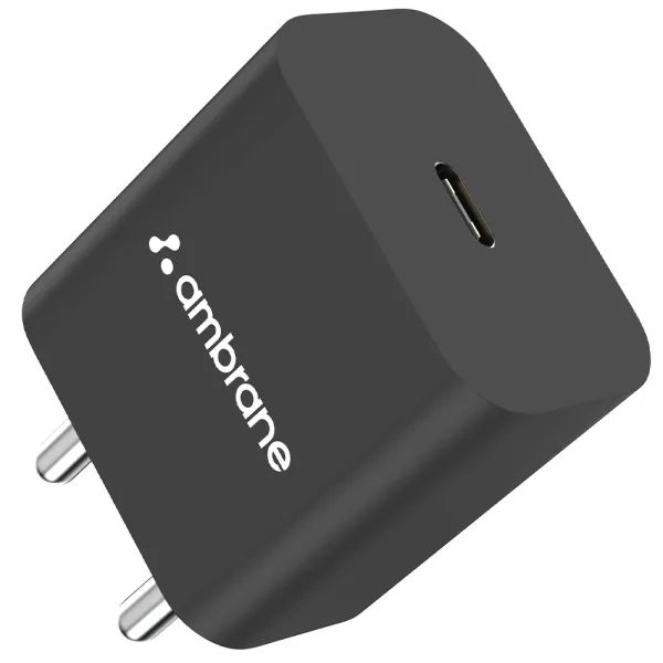 Ambrane Raap M20 C Type Wall Charger (Black) - 20 W