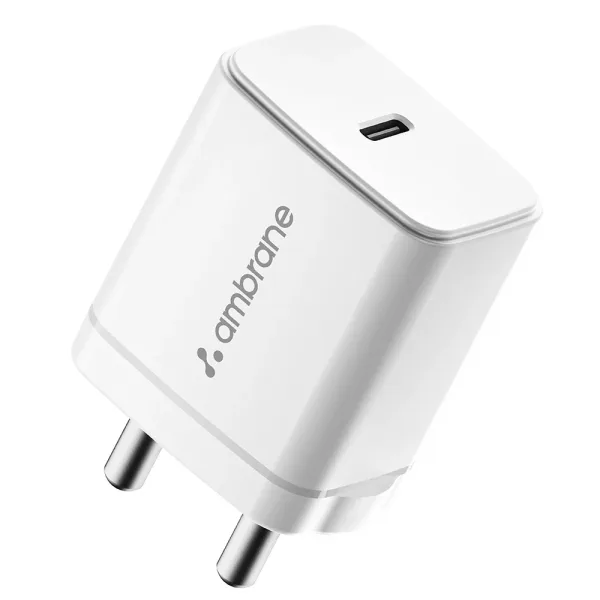 Ambrane Charge 25 C Type Wall Charger (White) - 25 W