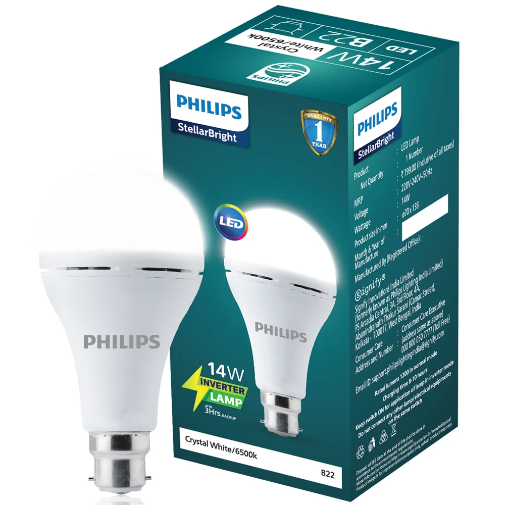 Philips Steller Bright Emergency Inverter Led Bulb (White) - 14 W