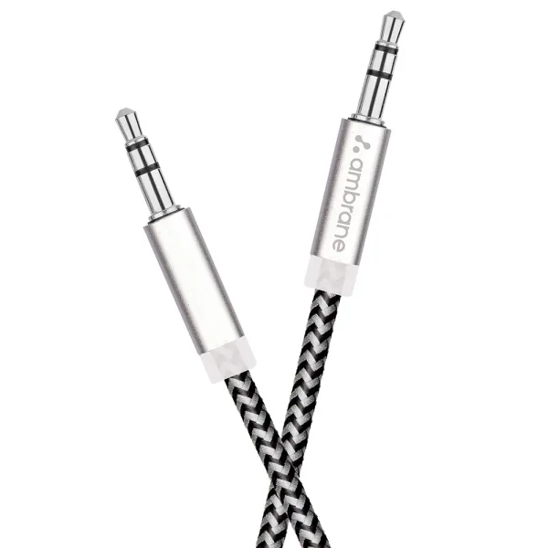 Ambrane Aux Cable 3.5mm - 1M (Black) ABCAX 10
