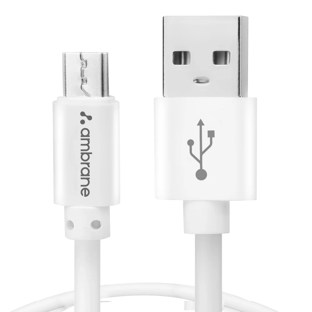 Ambrane USB To Micro Cable - 1M (White) ACM 1