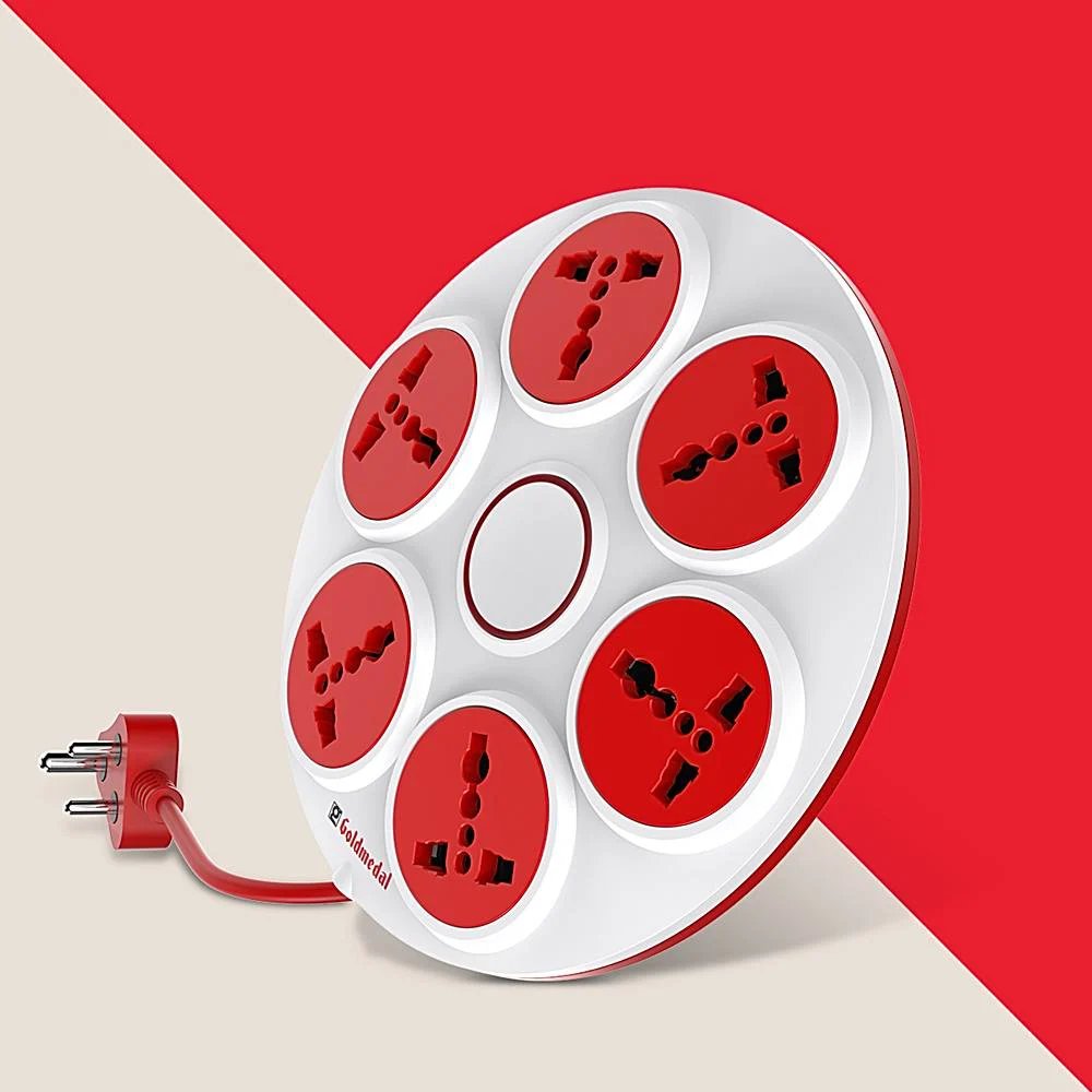 Goldmedal 360 Degree Multi Socket Power Strip (2 Meter Cable) - White