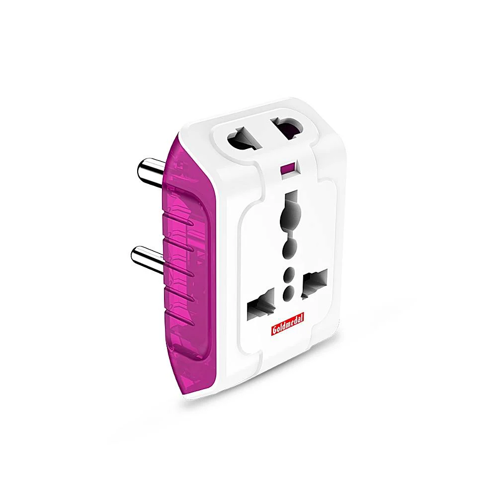 Goldmedal Spice 3 Pin Universal Travel Adaptor - White