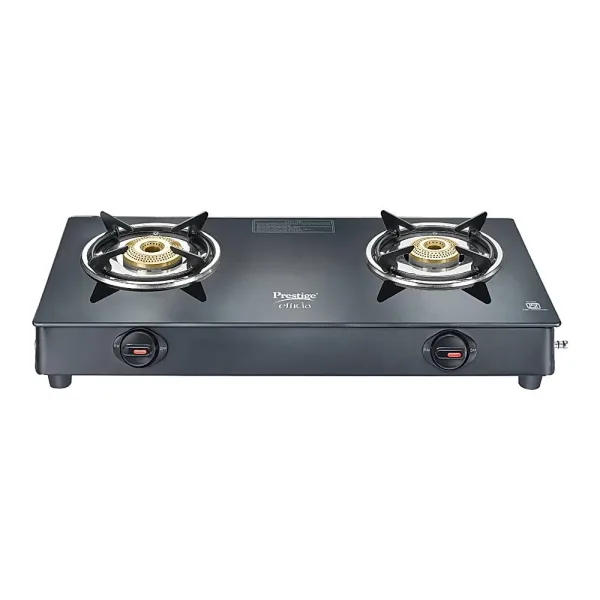 Prestige Efficia Glasstop LP Gas Stove - 2 Brass Burner