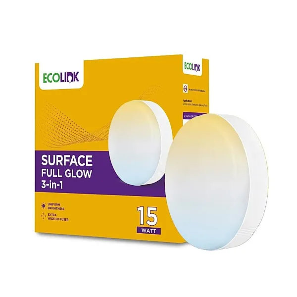 Ecolink 3 In 1 Full Glow 15W LED Surface Light
