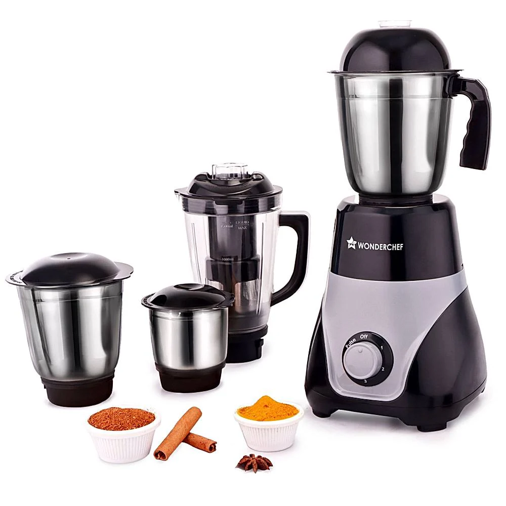 Wonderchef Vista Mixer Grinder  4 jars (Black) -750 W