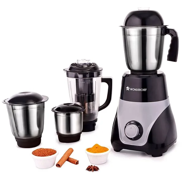 Wonderchef Vista Mixer Grinder  4 jars (Black) -750 W