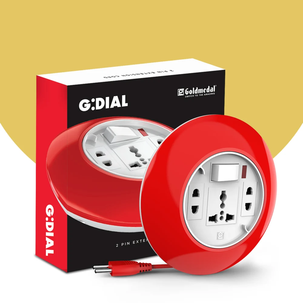 Goldmedal G-Dial 2 Pin Plug 5-Meter Extension Cord (Red)