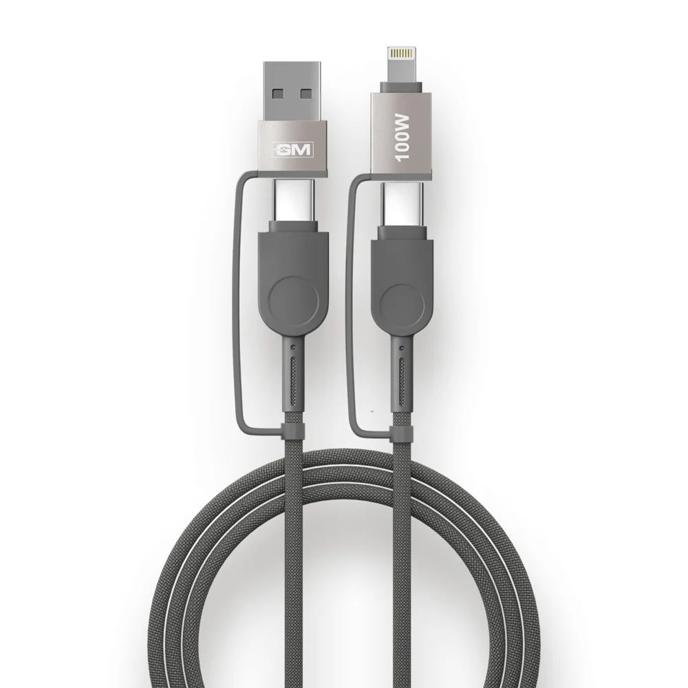 GM G+ Flash 4-in-1 100W Charging Cable (Grey)