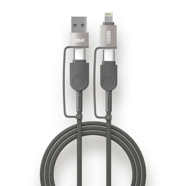 GM G+ Flash 4-in-1 100W Charging Cable (Grey)