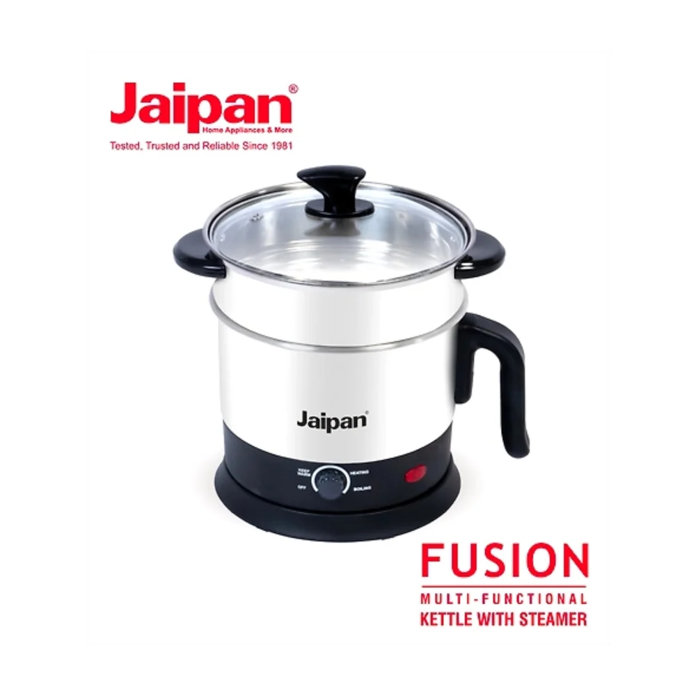 Jaipan Fusion Multi Functional Kettle with Steamer 600W (Silver) - 1.5L