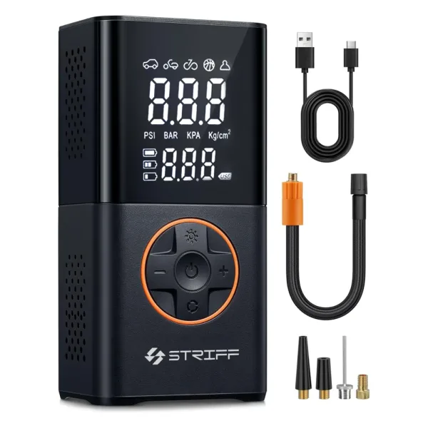 Striff Ezair 4000mAh Digital Tyre Inflator (Black)