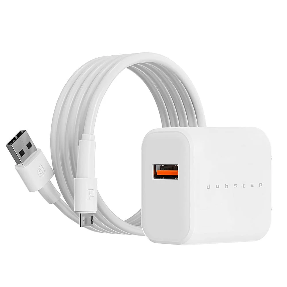 Dubstep Sprint 12W Usb-A To Micro Usb Wall Charger With Cable (White)
