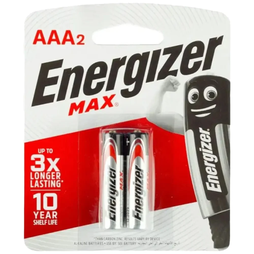 Energizer Max AAA Alkaline Battery - Pack of 2