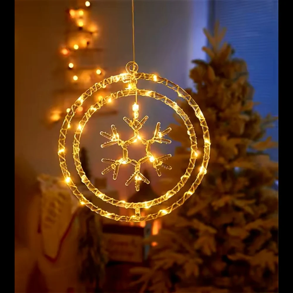 Desidiya Ring Snowflakes Led Hanging Light (Warm White)