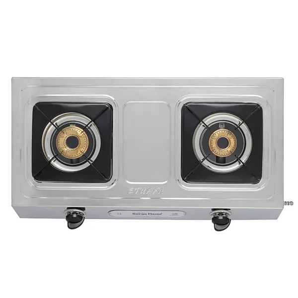 Surya Flame Capri 2 Burner Stainless Steel Gas Stove (Silver)