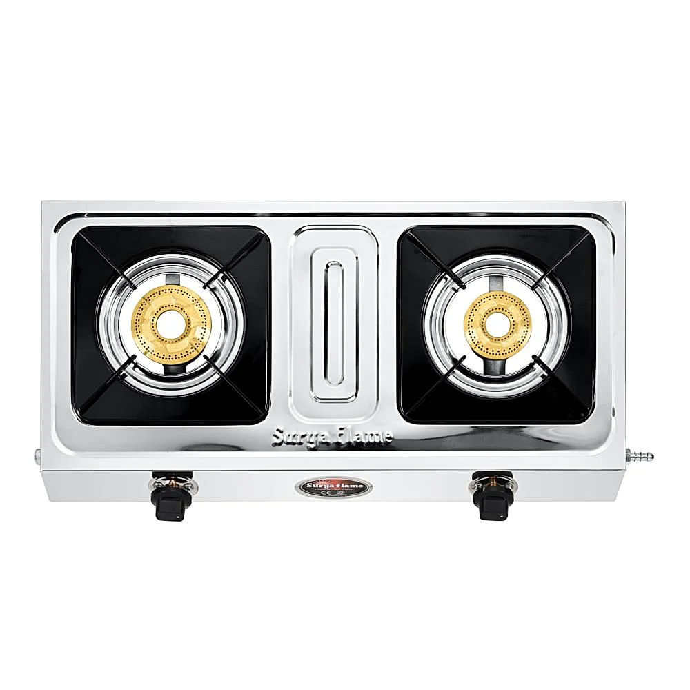 Surya Flame Amaze 2 Burner Stainless Steel Gas Stove (Silver)