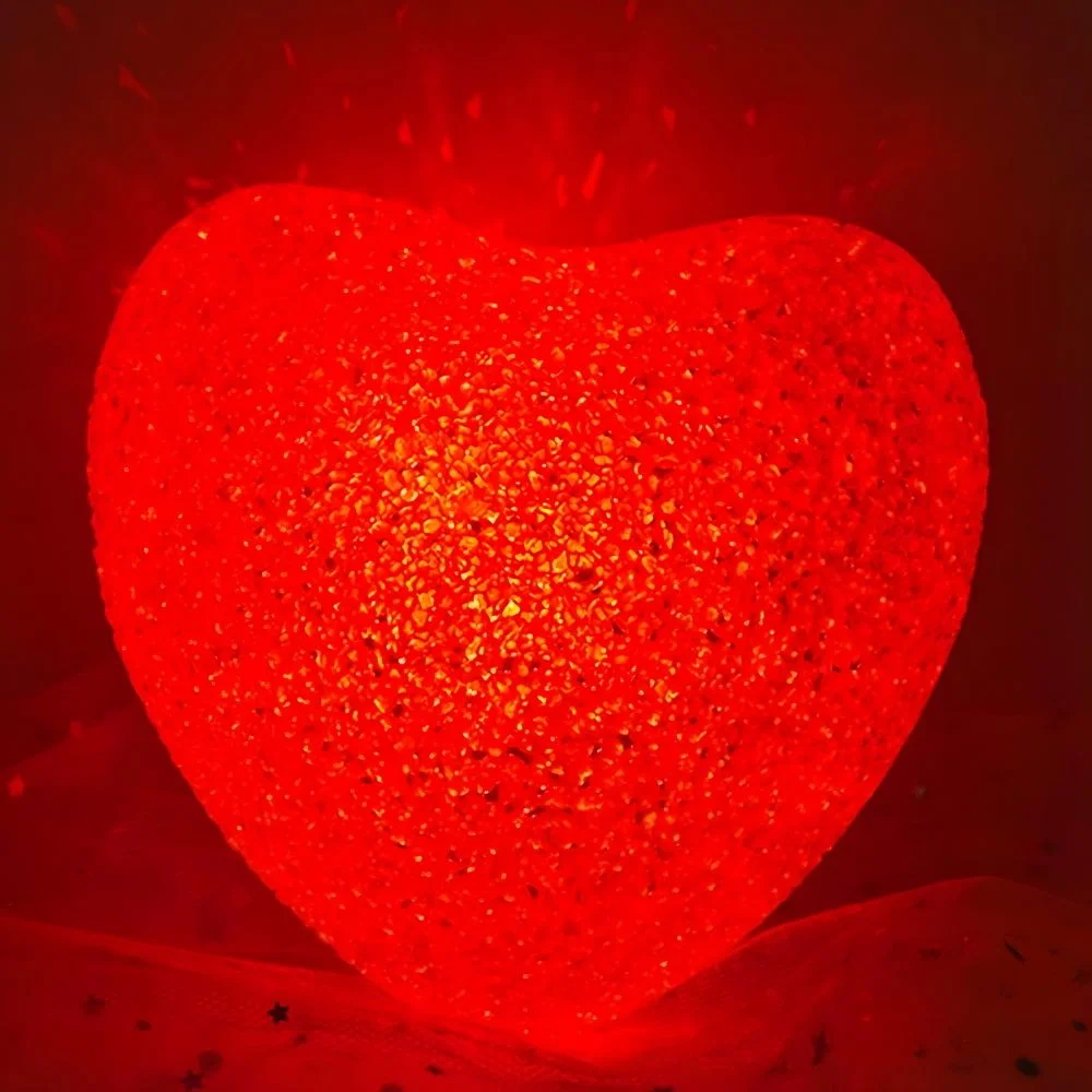 DesiDiya Heart-Shaped Red Led Table Lamp